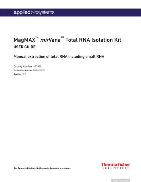 mirvana total rna isolation kit|MagMAX Vana Total RNA Isolation Kit mir Vana Product description.